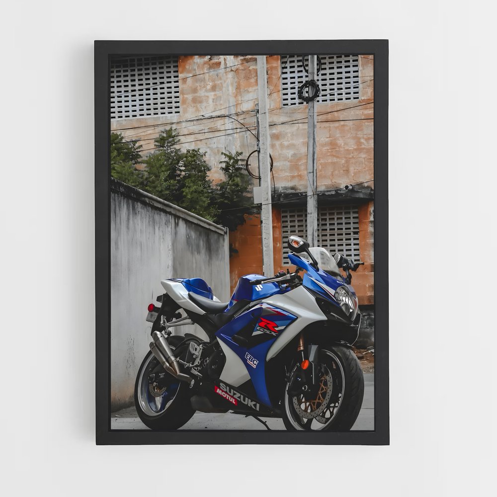 Poster Moto Bleue Évasion – affiche Laverda (vue 2)